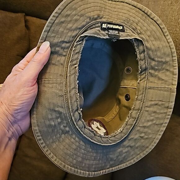 Bucket Hat Cotton by AE Performance OS Army Green Screened ventilation grommets - Picture 5 of 6